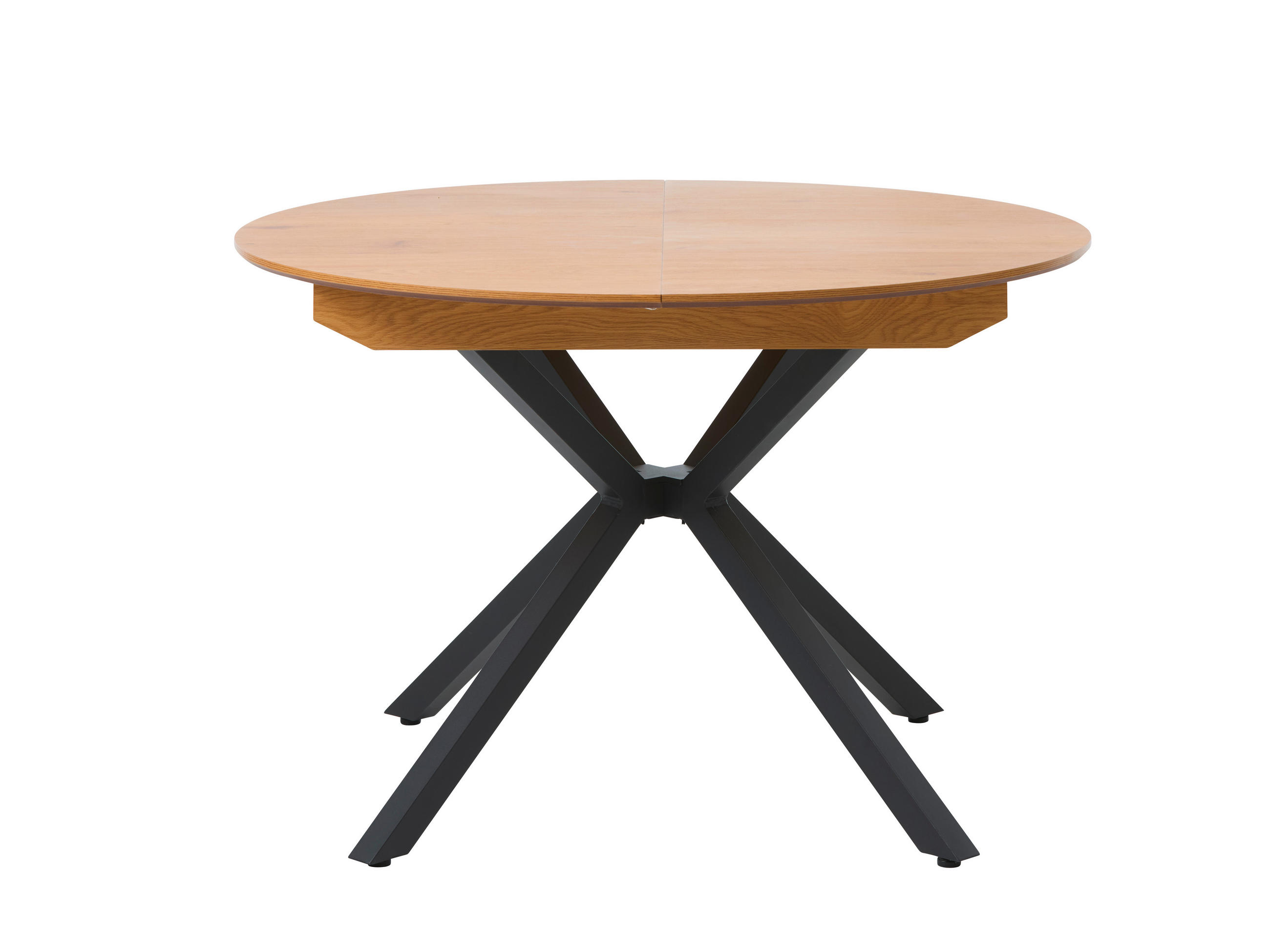 MATBORD ekfärgad rund  utdragbar  - svart/ekfärgad, Modern, metall/trämaterial (120/120/75cm) - Livetastic