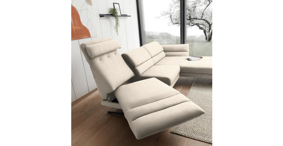 ECKSOFA  in Flachgewebe Magnolie  279-327/176-217 cm  - Magnolie/Schwarz, Design, Textil/Metall (279-327/176-217cm) - Dieter Knoll