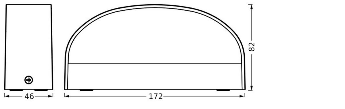 LED-AUßENLEUCHTE 17,2/4,6/8,2 cm   - Dunkelgrau, Basics, Kunststoff (17,2/4,6/8,2cm) - Osram