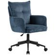 DREHSTUHL Webstoff Blau, Schwarz  - Blau/Schwarz, Design, Kunststoff/Textil (58/84,5-92/64cm) - Carryhome