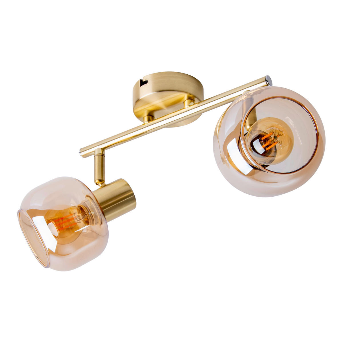 DECKENLEUCHTE     - Messingfarben, Design, Glas/Metall (20cm) - Näve