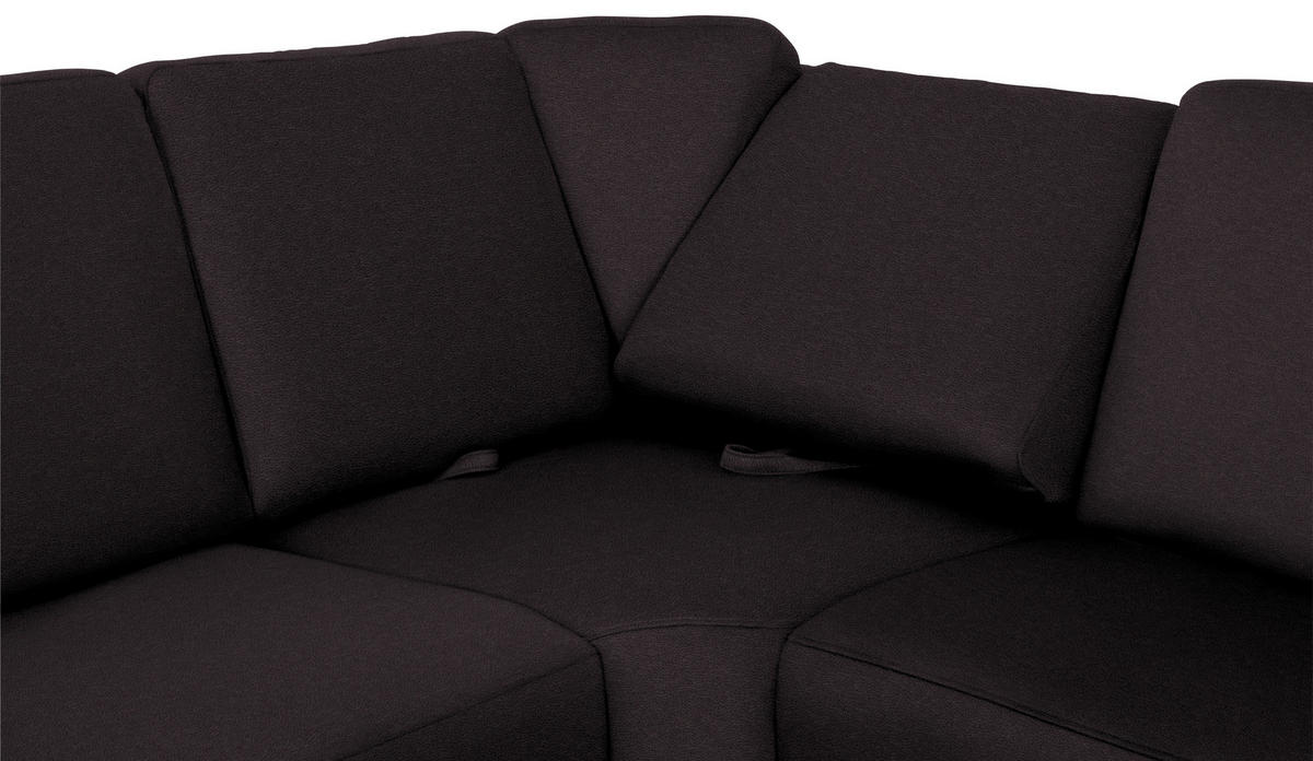 WOHNLANDSCHAFT in Flachgewebe Anthrazit  - Chromfarben/Anthrazit, KONVENTIONELL, Textil/Metall (240/336/163cm) - Beldomo System