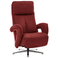 RELAXSESSEL in Textil Rot  - Chromfarben/Rot, Design, Textil/Metall (77/110/87cm) - Valdera