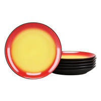 DESSZERTES TÁNYÉR KÉSZLET  - sárga/fekete, Trend, kerámia (21/3cm) - Creatable