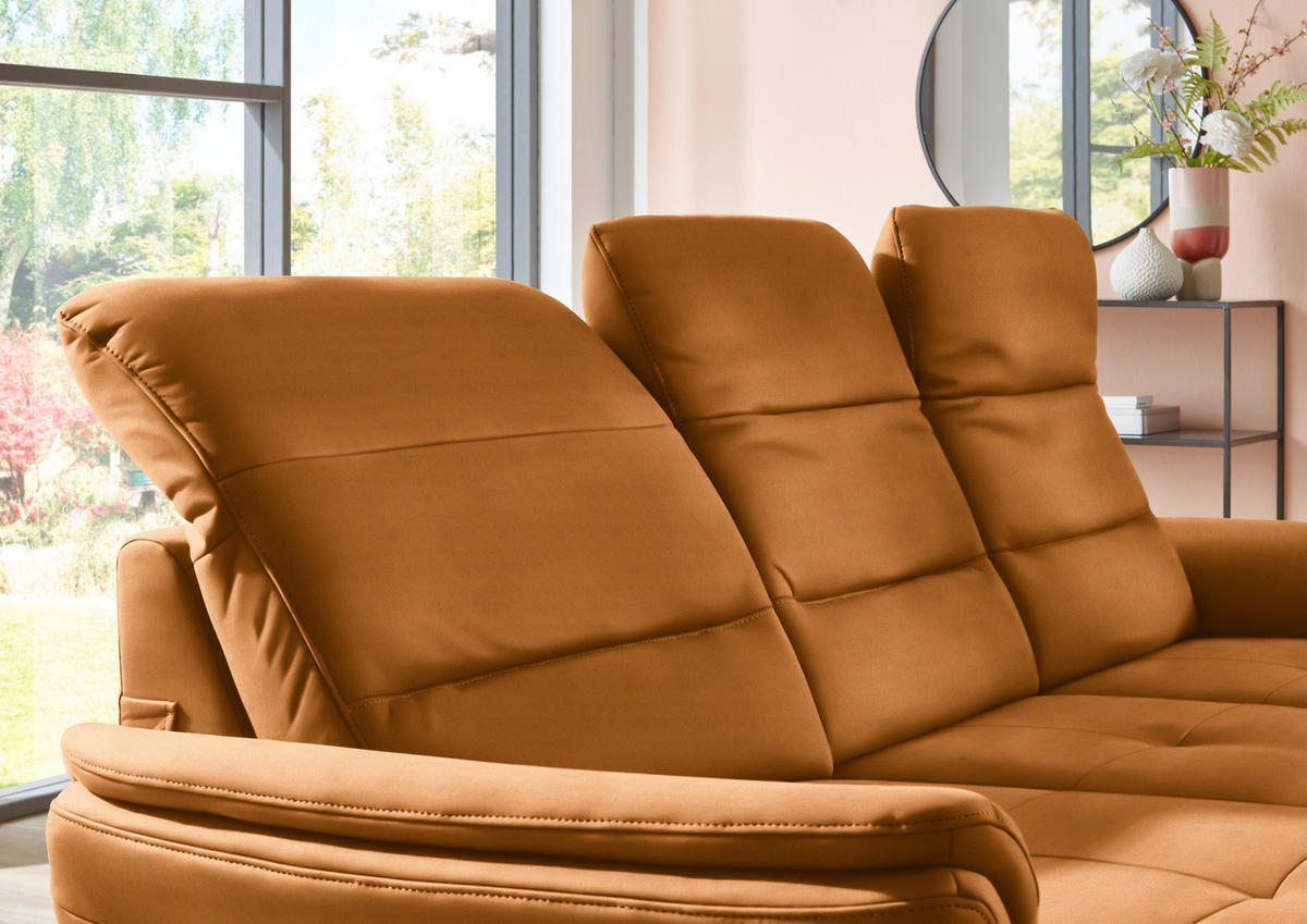 ECKSOFA in Flachgewebe Currygelb  - Currygelb/Schwarz, Konventionell, Textil/Metall (181/260cm) - Beldomo Speed