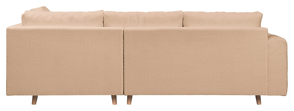ECKSOFA Ariella Beige Bouclé  - Beige/Naturfarben, Design, Holz/Textil (231/161cm) - Livetastic