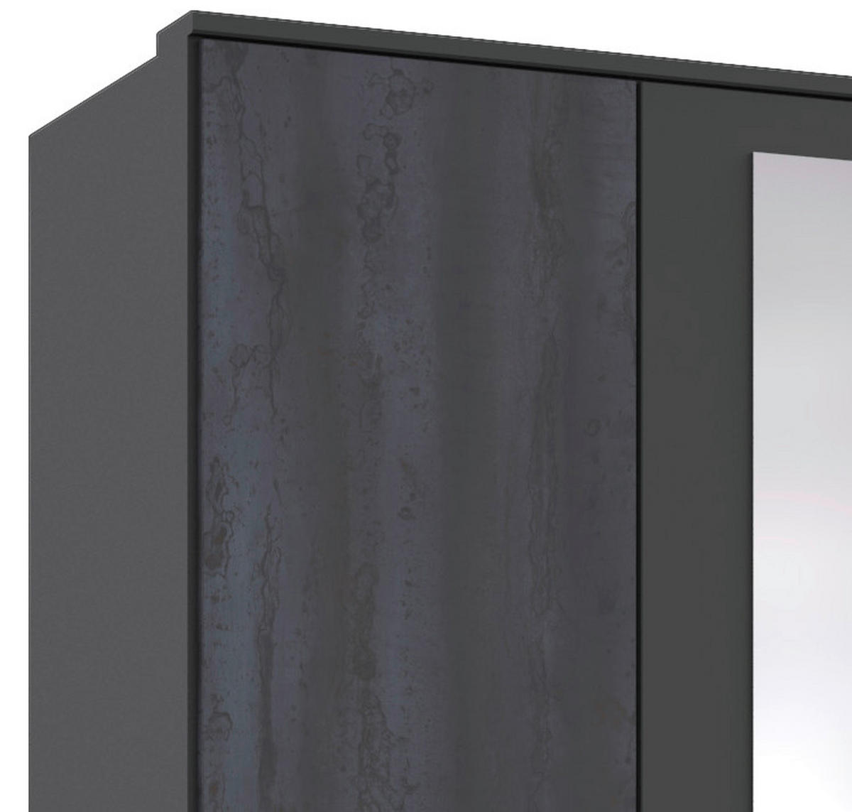 GARDEROB 225/208/58 cm 5-dörrar - mörkgrå/grafitfärgad, Basics, trämaterial (225/208/58cm) - MID.YOU