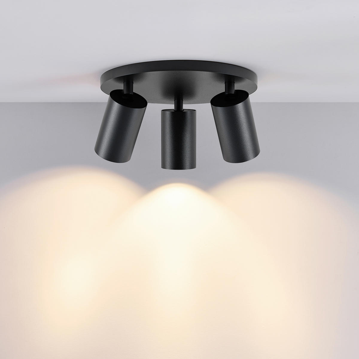DECKENSTRAHLER - Schwarz, Design, Metall (25/25/12,5cm)