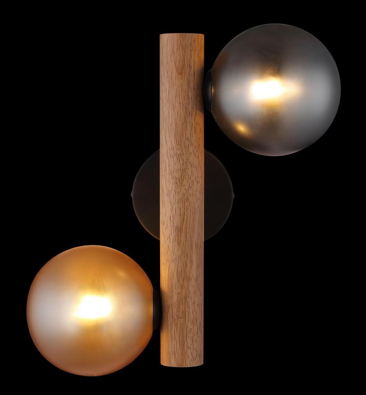 WANDLEUCHTE 16,5/32 cm   - Dunkelbraun/Schwarz, Basics, Glas/Holz (16,5/32cm) - Globo