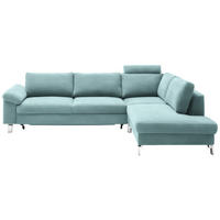 SAROKKANAPÉ textil kék  - krómszínű/kék, Design, textil/fém (281/200cm) - Pure Home Lifestyle