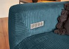ECKSOFA Petrol Cord  - Petrol/Schwarz, KONVENTIONELL, Textil/Metall (266/180cm) - Hom`in