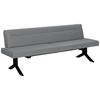SITZBANK in Metall, Textil Hellgrau  - Hellgrau/Schwarz, Konventionell, Textil/Metall (220/87/70cm) - Moderano