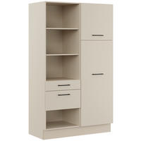 MEHRZWECKSCHRANK 120/206,2/58 cm  - Hellgrau/Schwarz, Basics, Holzwerkstoff/Metall (120/206,2/58cm) - Impuls