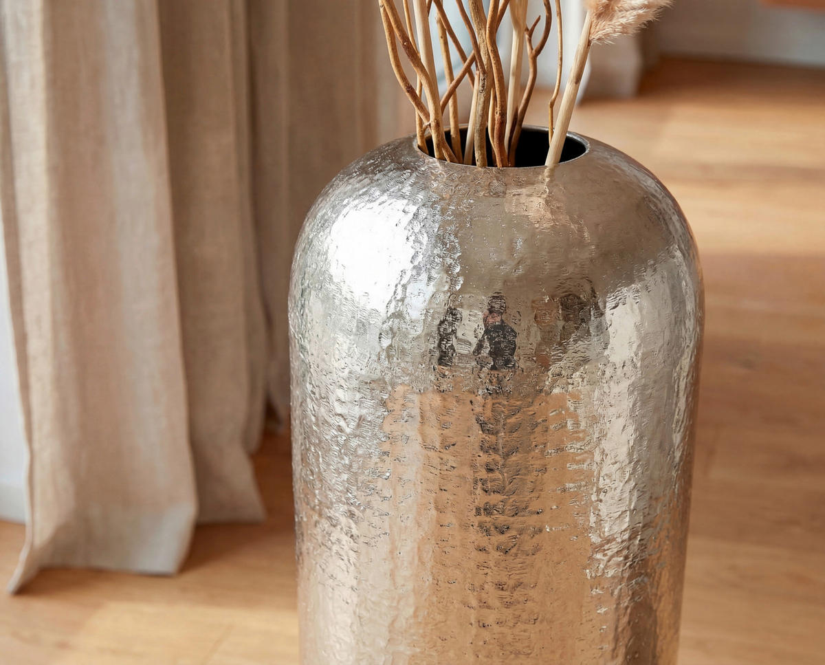 Vază 60 cm  - argintiu, Design, metal (25/25/60cm) - MID.YOU