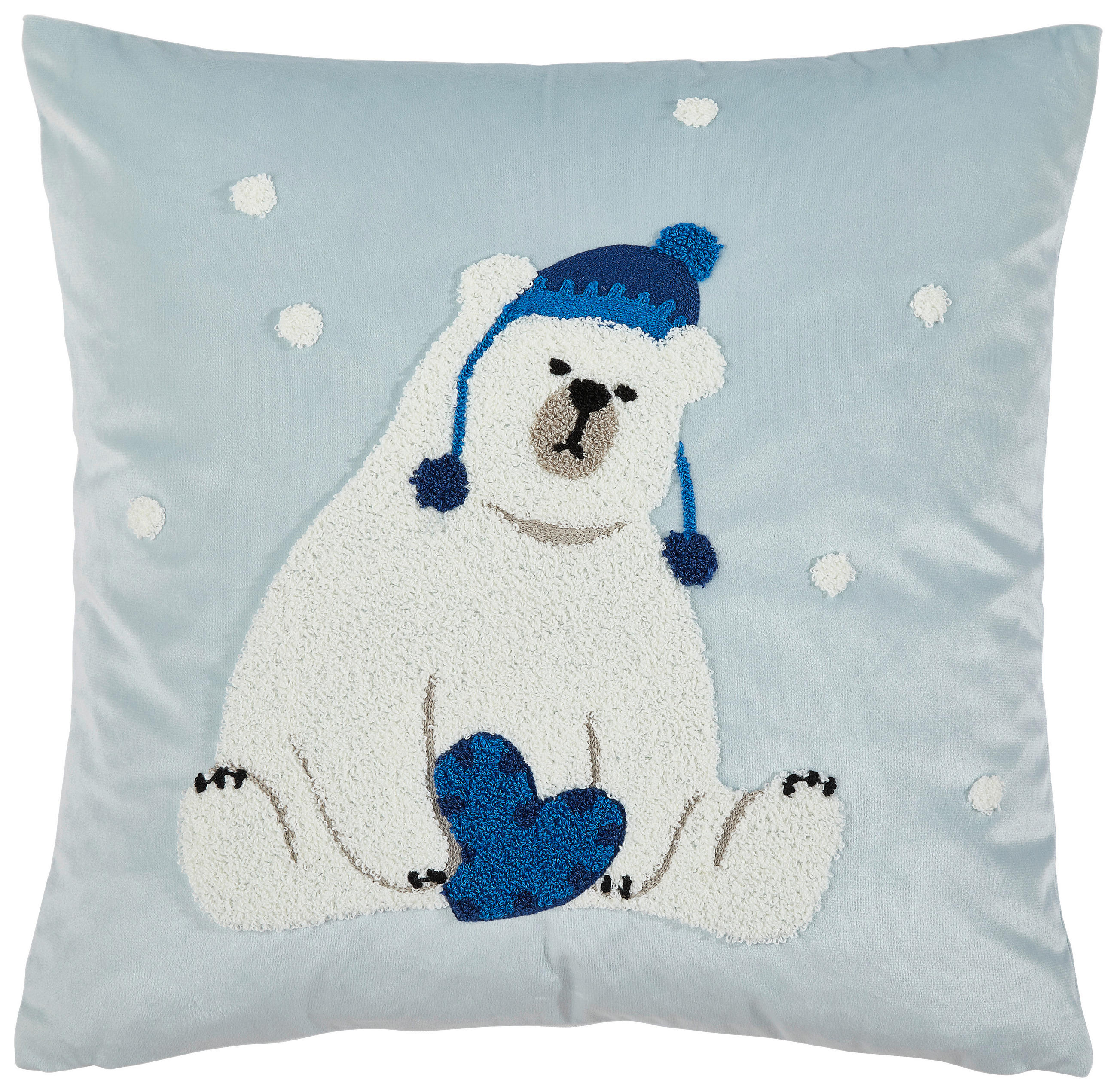 KISSENHÜLLE 45/45 cm  - Blau/Weiß, Textil (45/45cm) - X-Mas