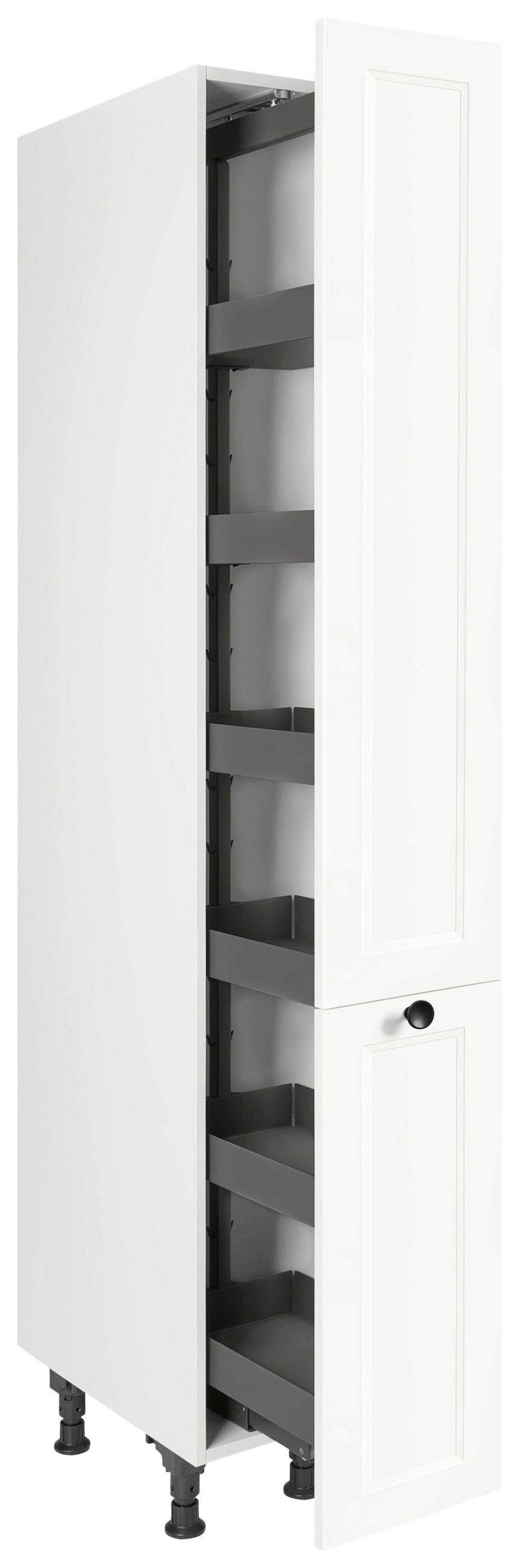 APOTHEKERSCHRANK 30/216,6/58 cm  in Weiß  - Schwarz/Weiß, MODERN, Holzwerkstoff/Metall (30/216,6/58cm) - Nobilia