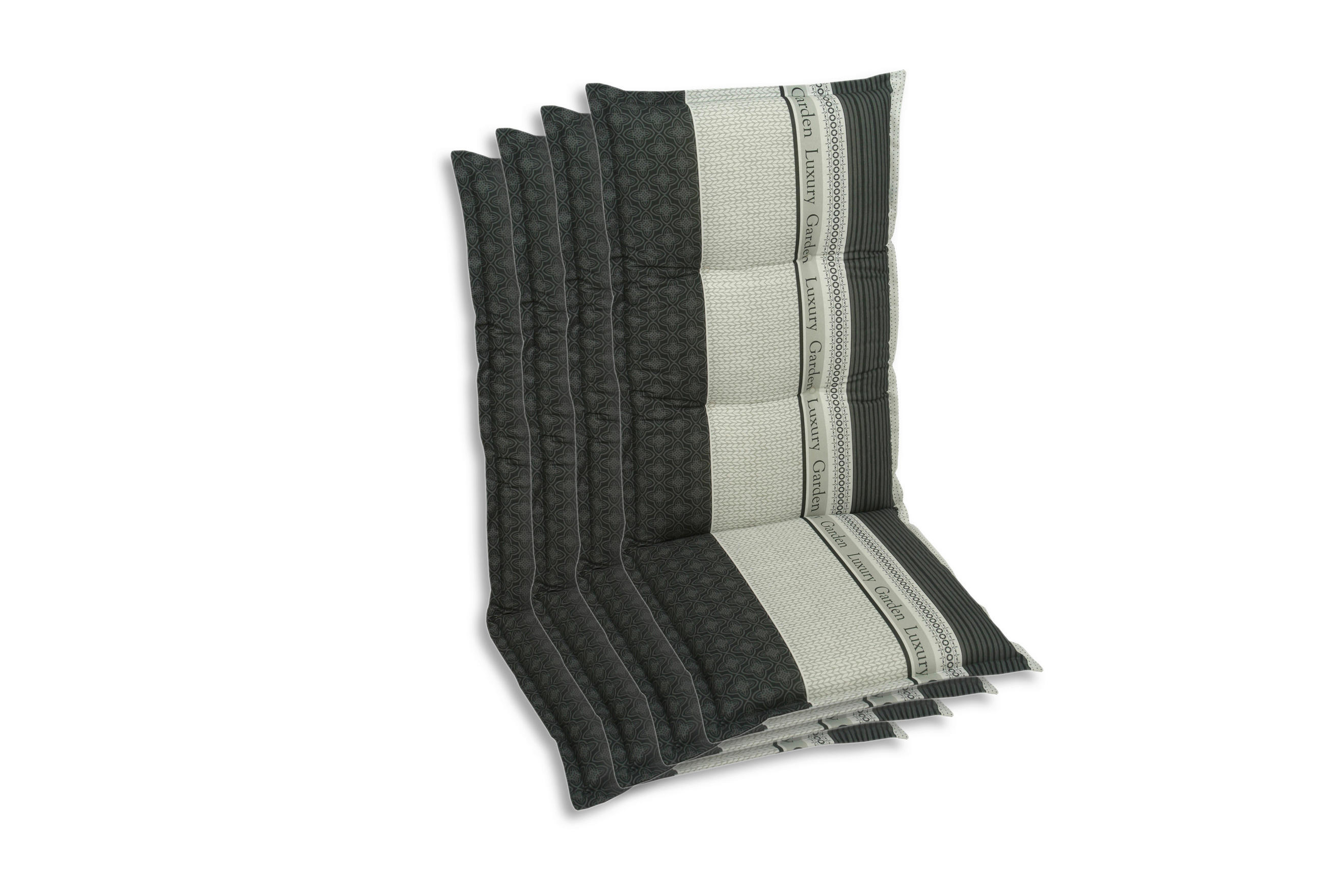 SESSELAUFLAGENSET Schriftzug - Anthrazit, Basics, Textil (50/7/108cm)