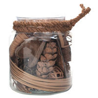 DEKOGLAS - Braun, LIFESTYLE, Glas/Naturmaterialien (18/20/18cm) - Kayoom