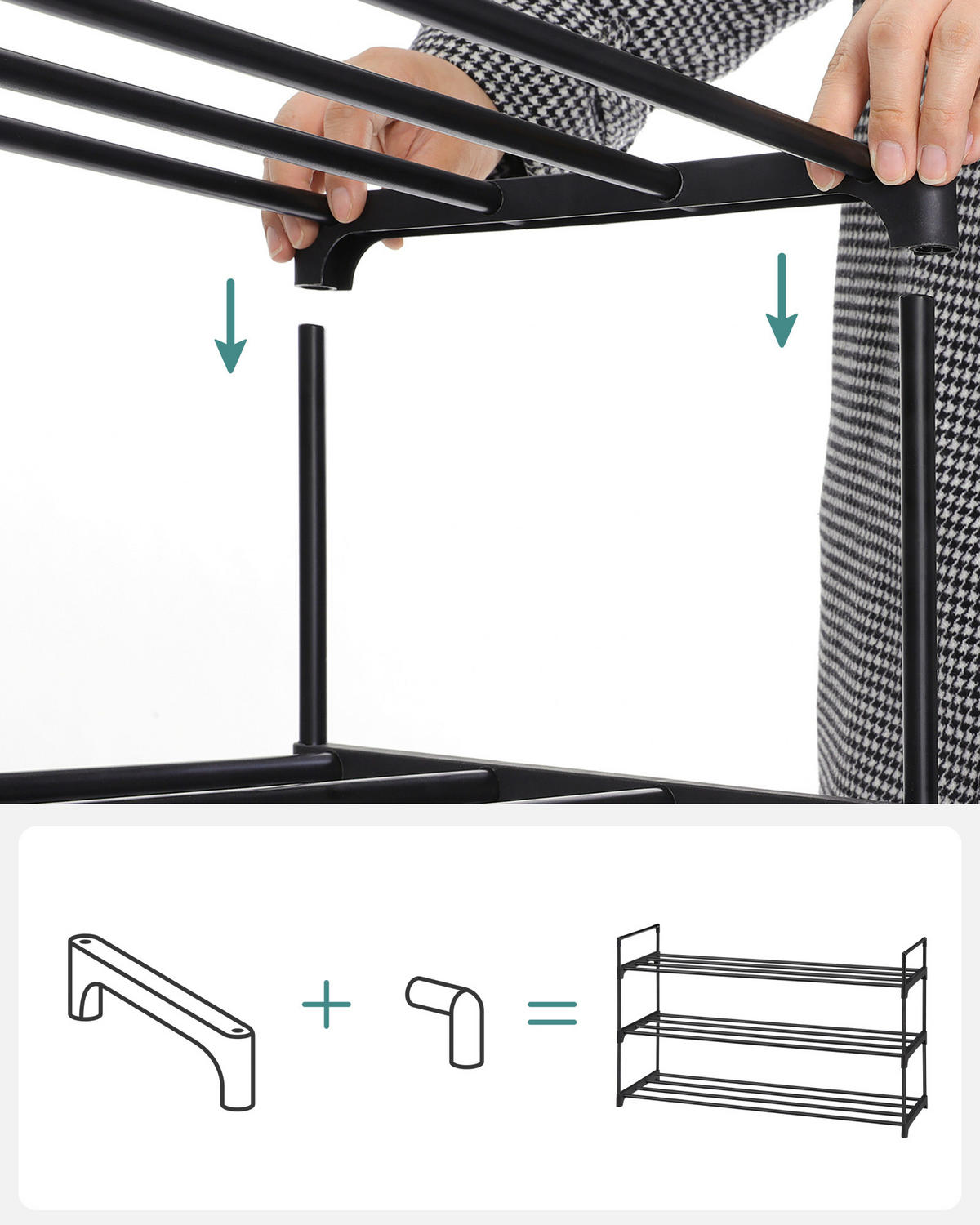 SCHUHREGAL Schwarz  - Schwarz, Trend, Kunststoff/Metall (92/53/30cm) - Boxxx