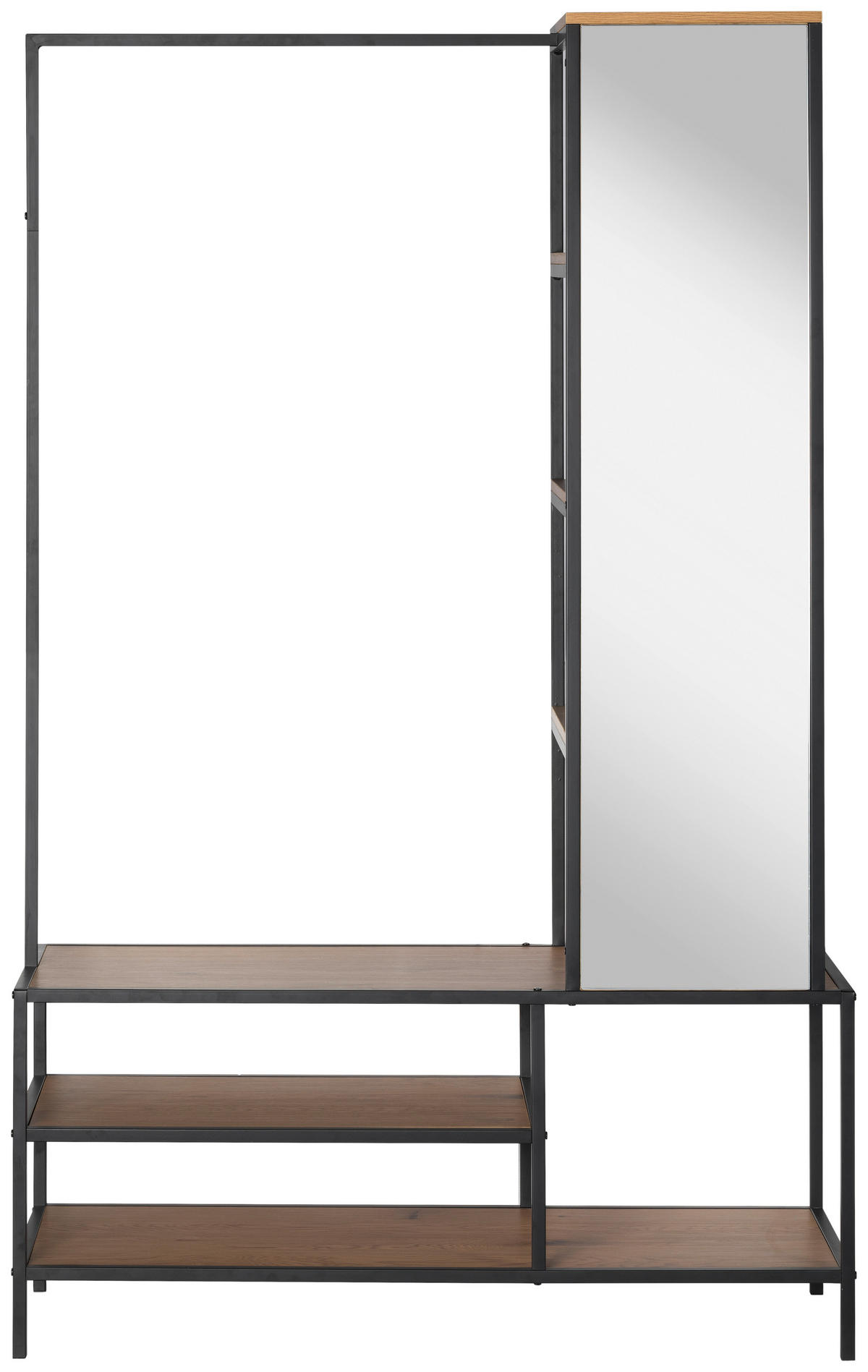 PŘEDSÍŇOVÁ STĚNA, přírodní barvy, černá, 110/177/40 cm - černá/přírodní barvy, Design, kov/kompozitní dřevo (110/177/40cm) - MID.YOU