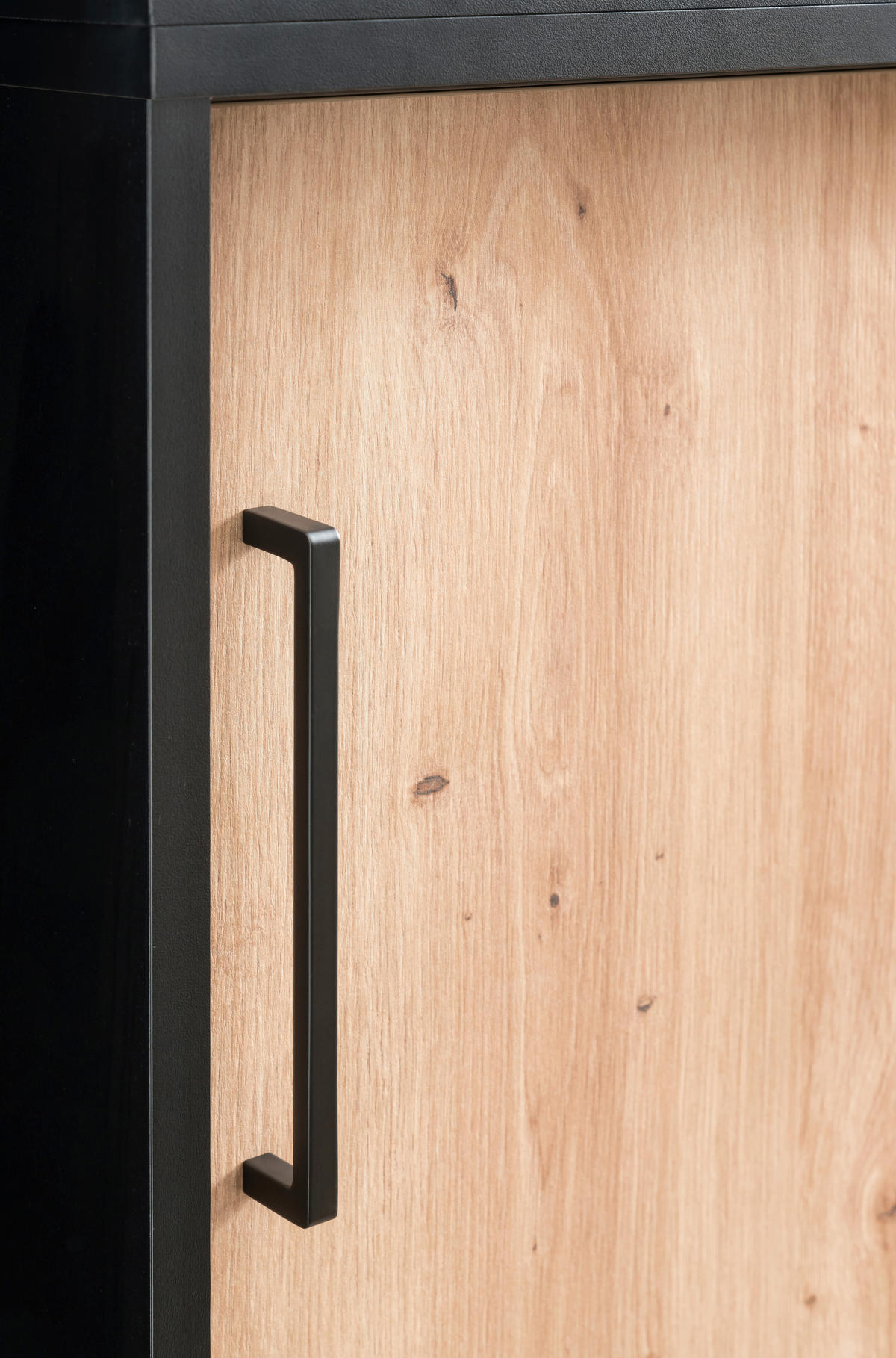 AKTENSCHRANK Schwarz, Eiche Artisan  - Schwarz/Eiche Artisan, MODERN, Holzwerkstoff (50,95/83,6/41cm) - MID.YOU