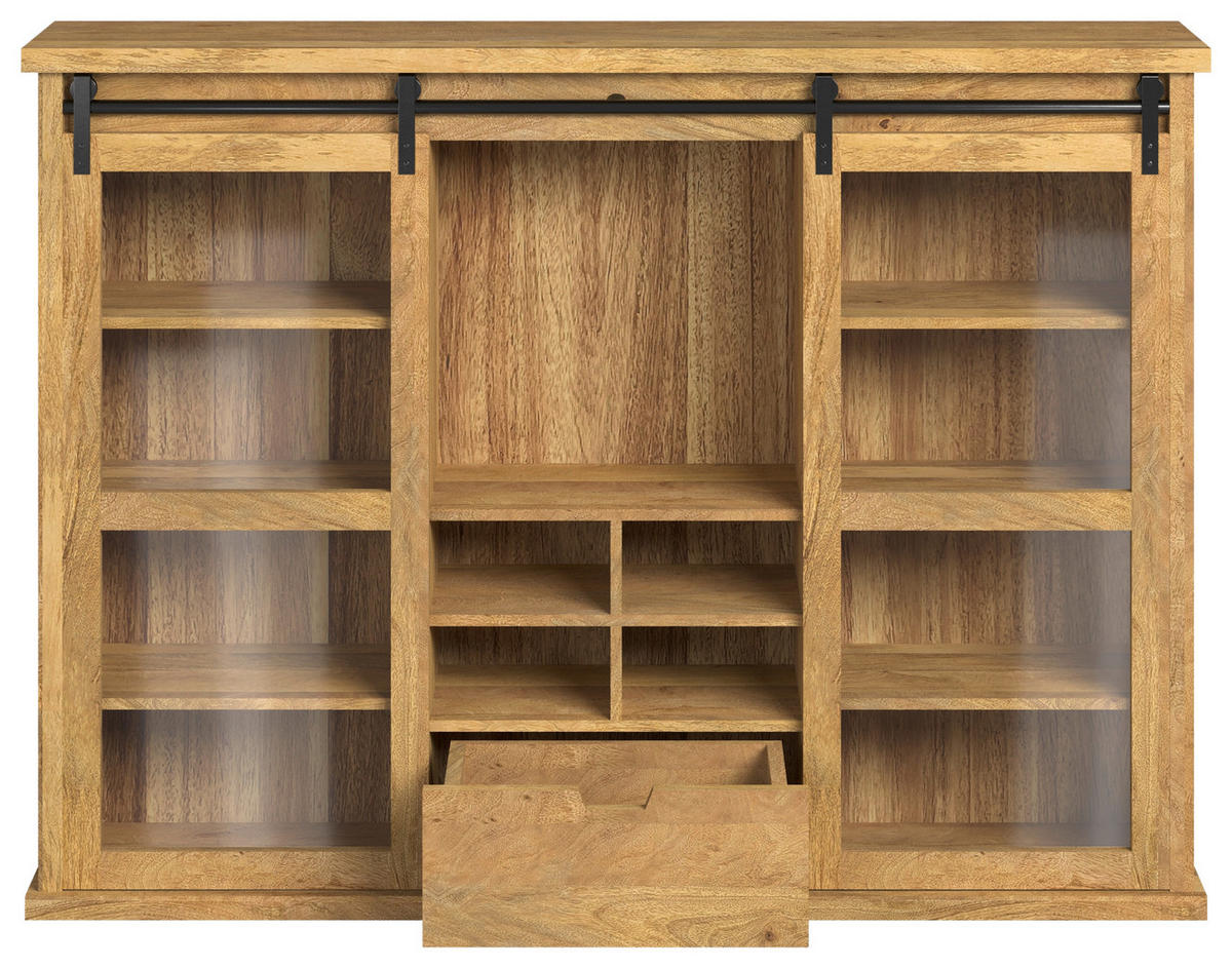 BUFFET 158/201/45 cm   - Honig, Konventionell, Glas/Holz (158/201/45cm) - MID.YOU