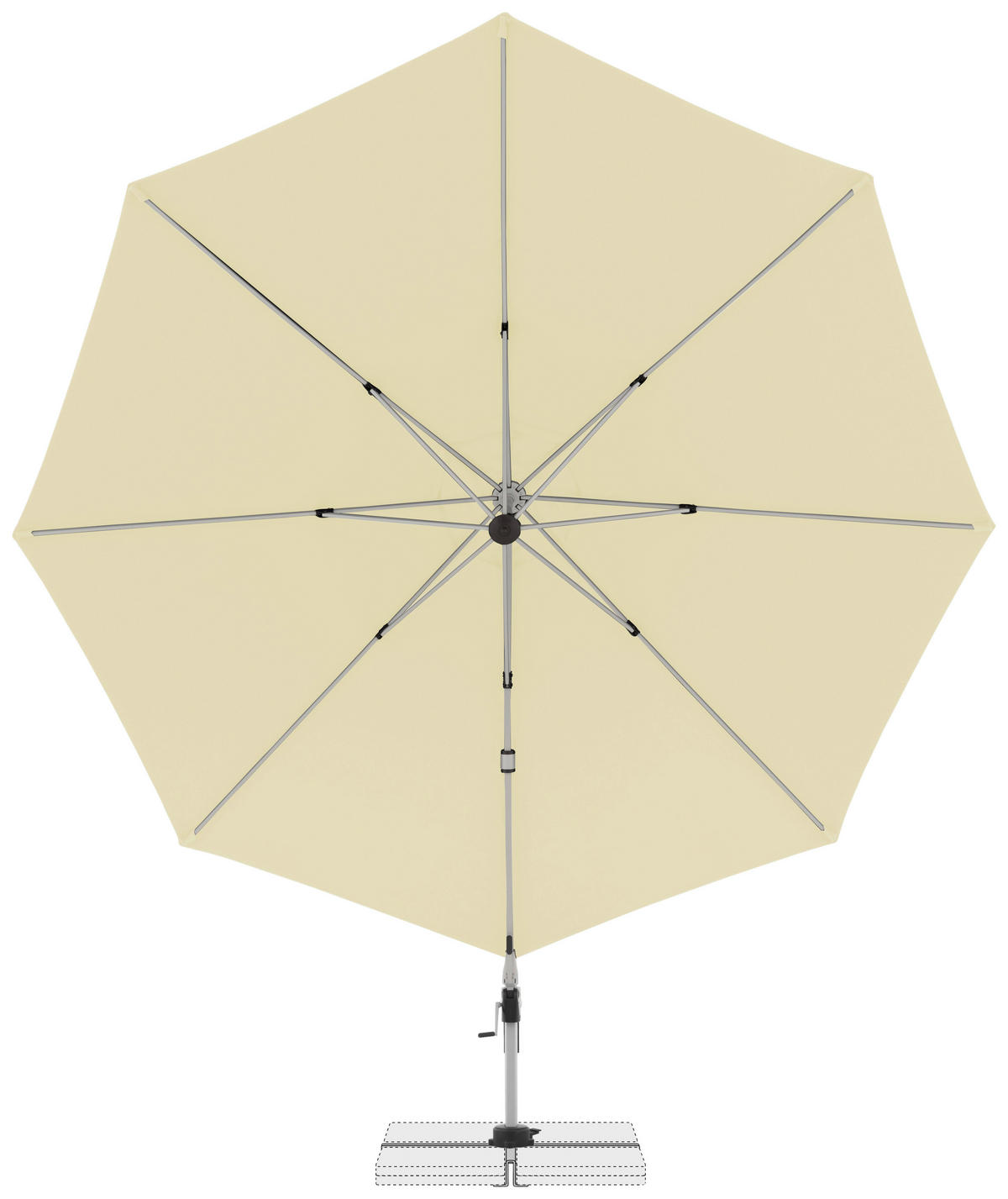 AMPELSCHIRM 370 cm Naturfarben  - Silberfarben/Naturfarben, Basics, Textil/Metall (370cm) - Doppler