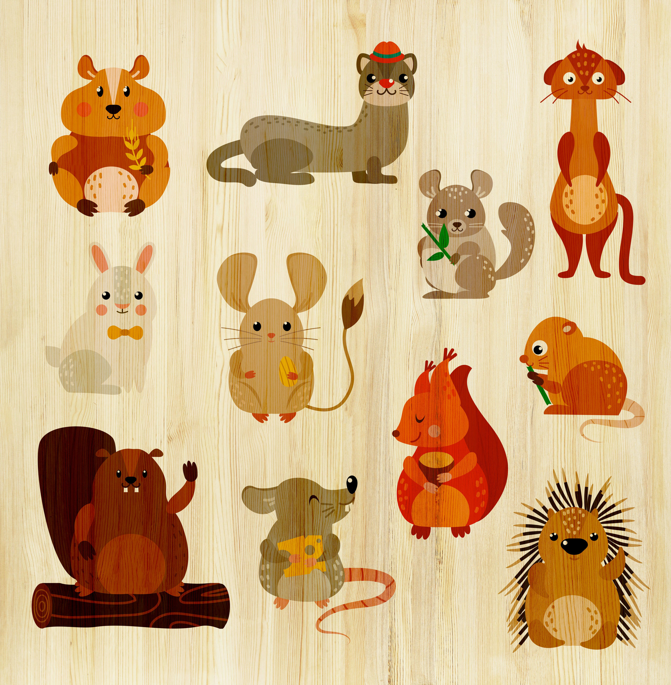 XXXLutz Babywanddeko Scandic Animals Mehrfarbig 40x40x3 cm