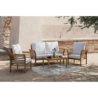 GARTENSET Akazie vollmassiv  - Ecru/Naturfarben, MODERN, Holz/Textil (80/50/35cm) - Ambia Garden