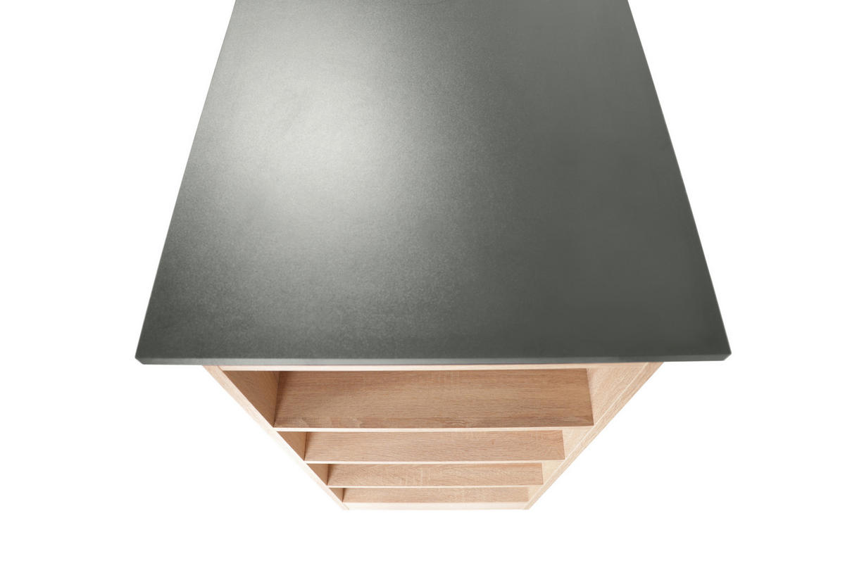 BARTISCH rechteckig Grau, Eichefarben  - Eichefarben/Grau, Design, Holzwerkstoff (103/50/115cm) - Respekta