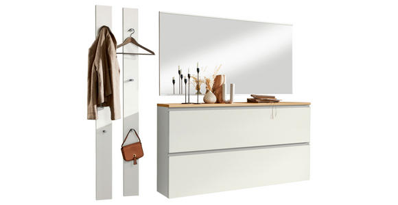 GARDEROBE 4-teilig  in 160/20/31 cm  - Eichefarben/Weiß, Design, Holz (160/20/31cm) - Dieter Knoll