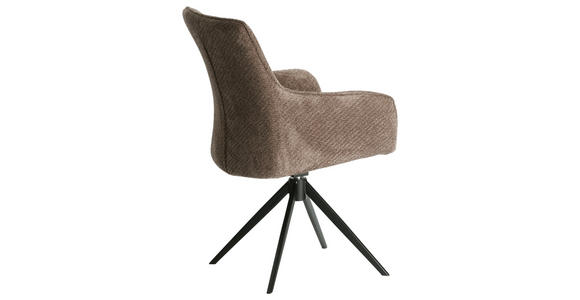 ARMLEHNSTUHL in Eisen Webstoff - Beige/Schwarz, Design, Textil/Metall (64/88/60cm) - Novel