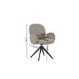 ARMLEHNSTUHL  in Eisen Webstoff  - Schwarz/Grau, Design, Textil/Metall (63/87/65cm) - Novel
