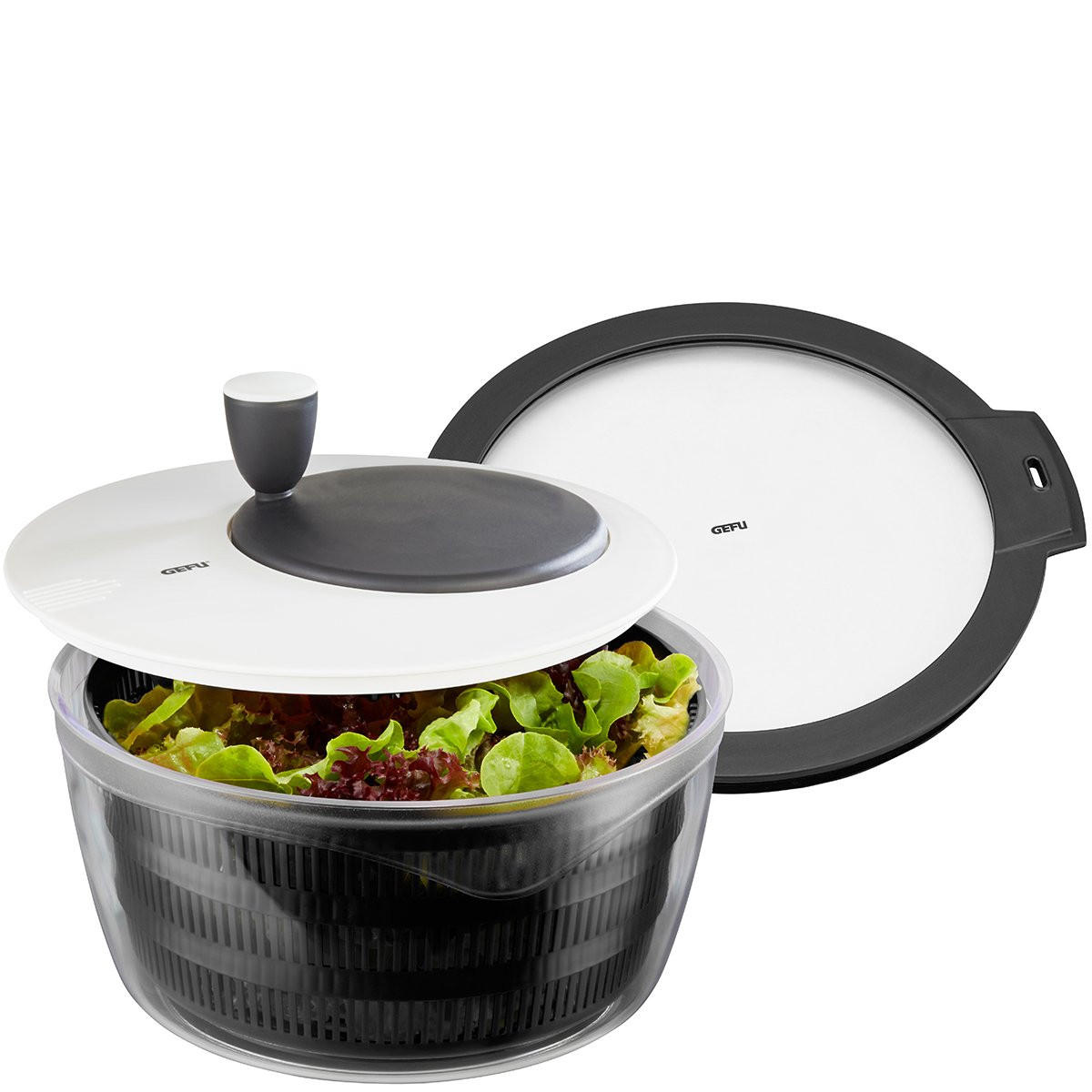 SALATSCHLEUDER ROTARE  - Schwarz/Weiß, KONVENTIONELL, Kunststoff (25/17,9cm) - Gefu