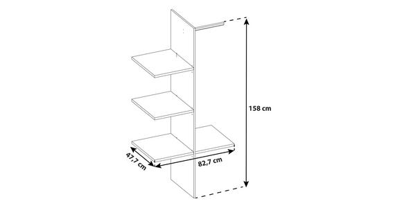 Inneneinteilung Alicante - Grau, MODERN, Holzwerkstoff (82,7/158/47,7cm) - Luca Bessoni