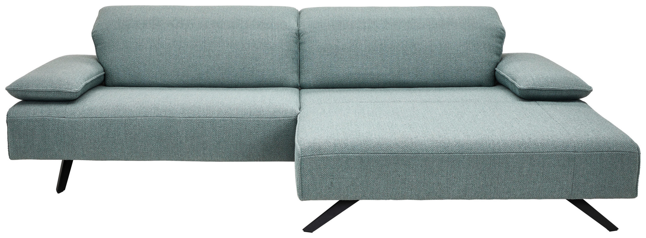 ECKSOFA in Flachgewebe Petrol  280/164 cm  - Anthrazit/Petrol, Design, Textil (280/164cm) - Johann Jakob