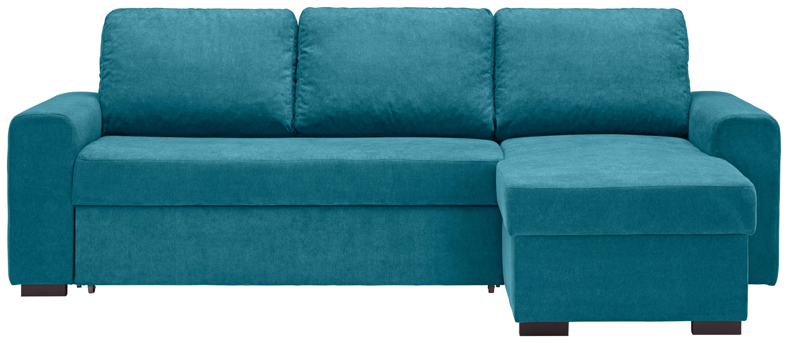 ECKSOFA inkl.Funktionen Petrol Webstoff  - Petrol/Schwarz, Design, Textil (245/160cm) - Xora