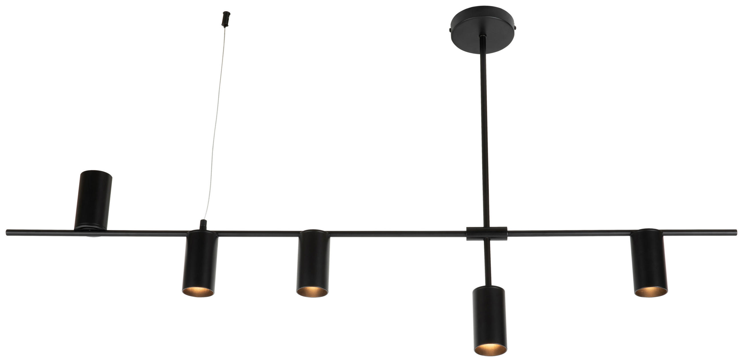 HÄNGELEUCHTE 123/12/66 cm   - Schwarz, Design, Metall (123/12/66cm) - Collet's Monde