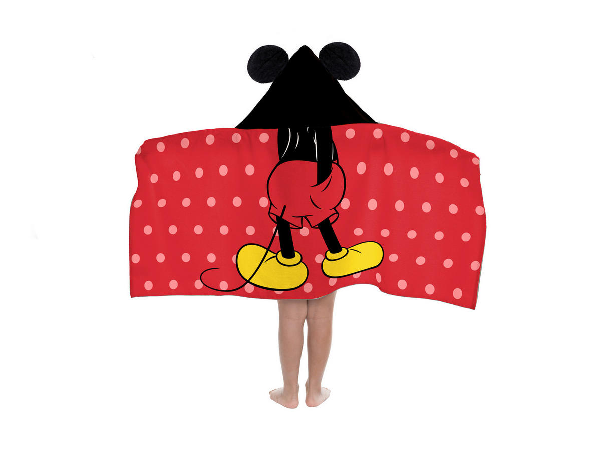 KAPUZENBADETUCH DISNEY MICKEY MOUSE 130/56 cm  - Rot/Schwarz, Basics, Textil (130/56cm)