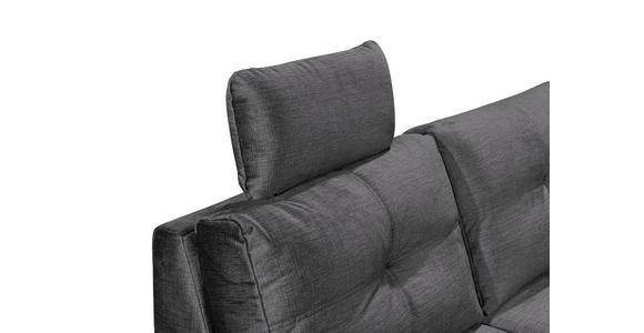 WOHNLANDSCHAFT in Mikrovelours Grau  - Schwarz/Grau, KONVENTIONELL, Kunststoff/Textil (127/334/217cm) - Carryhome