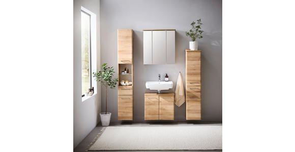 WASCHBECKENUNTERSCHRANK 60/53/33 cm  - Chromfarben/Eichefarben, KONVENTIONELL, Holzwerkstoff/Metall (60/53/33cm) - Xora