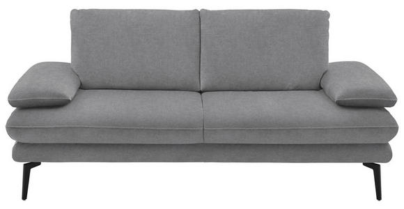 2,5-SITZER Dieter Knoll in Velours Hellgrau  - Beige/Hellgrau, Design, Textil/Metall (196/89/104cm) - Dieter Knoll