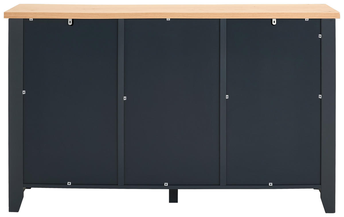 ŠIROKÁ KOMODA, dub, borovica, prírodná farba, tmavomodrá, 139/83/42 cm - prírodná farba/tmavomodrá, Lifestyle, kov/drevo (139/83/42cm) - MID.YOU