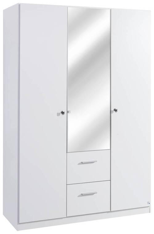 DREHTÜRENSCHRANK in Weiss  - Weiss, Basics, Glas/Holzwerkstoff (136/197/54cm) - Xora