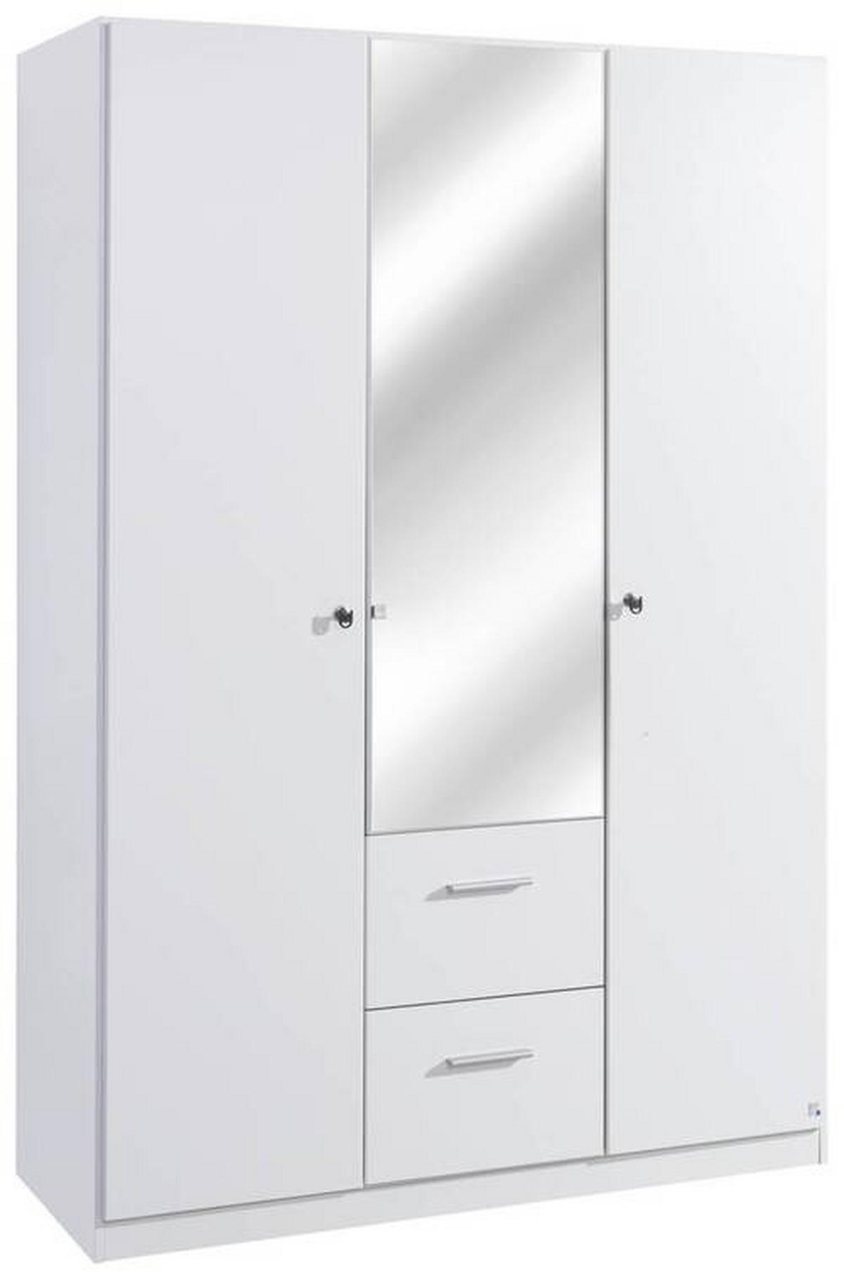 DREHTÜRENSCHRANK in Weiss  - Weiss, Basics, Glas/Holzwerkstoff (136/197/54cm) - Xora