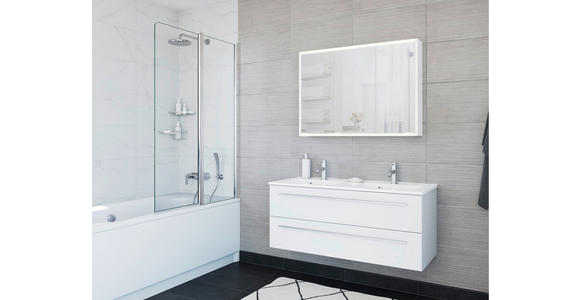 SPIEGELSCHRANK 100/71,4/15,2 cm  - Chromfarben/Weiß, KONVENTIONELL, Glas/Holz (100/71,4/15,2cm) - Xora