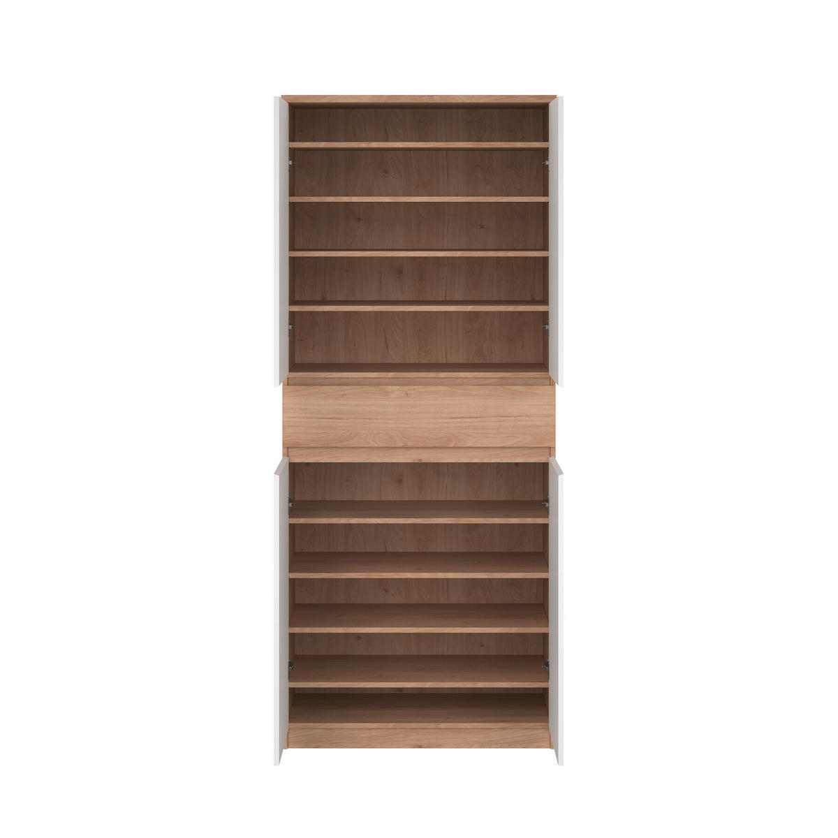 SCHUHSCHRANK Weiß, Eichefarben  - Eichefarben/Weiß, Design, Holzwerkstoff (80,4/191,7/40cm) - Livetastic