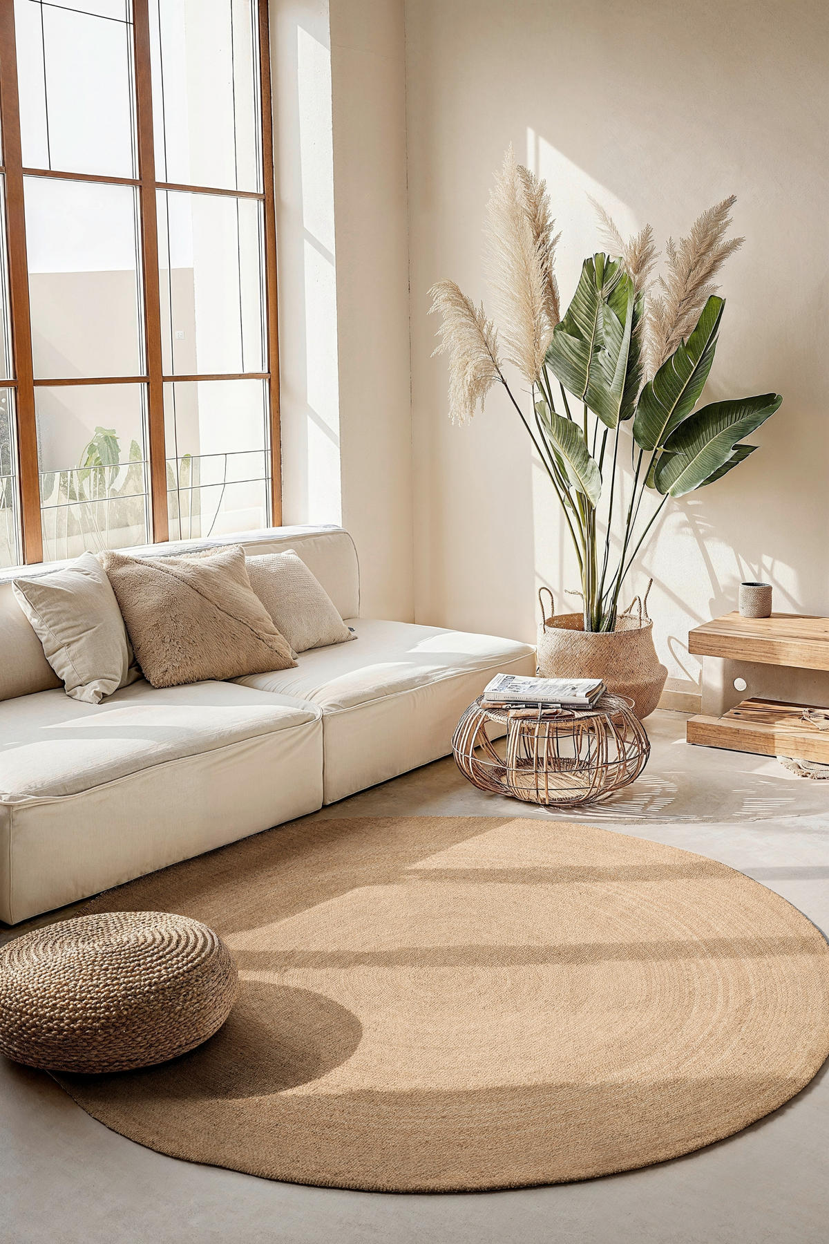 JUTETEPPICH 200 cm Jute Braided Honig, Hellbraun rund  - Hellbraun/Honig, Design, Textil (200cm) - Hanse Home