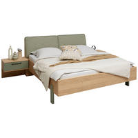 BETTANLAGE - Eichefarben/Olivgrün, Design, Holz/Holzwerkstoff (180/200cm) - Dieter Knoll