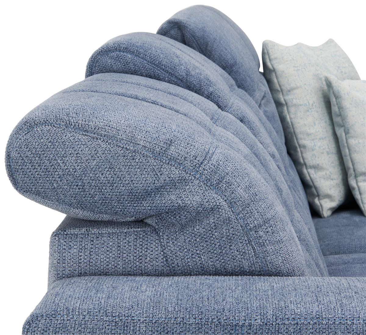 ECKSOFA in Webstoff Blau  - Chromfarben/Blau, Design, Textil/Metall (187/260cm) - Xora